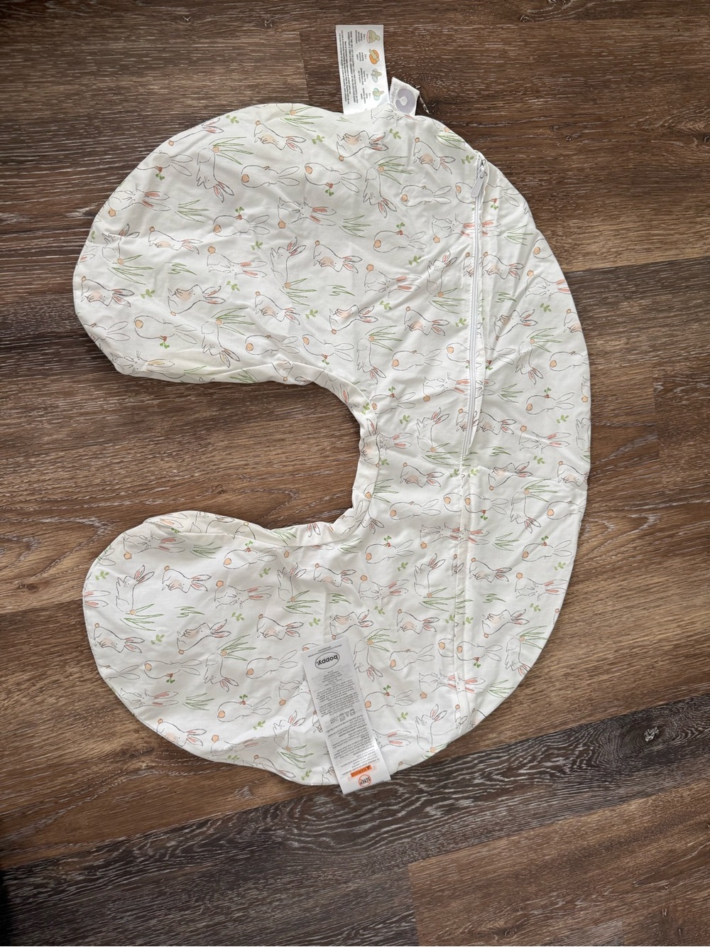Boppy Nursing Pillow Cover with Floral Bunny Print - White & Pastel